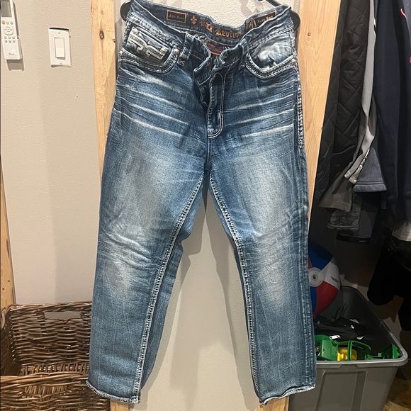 Rock Revival Faded Blue Straight Leg Jeans - Picture 2 of 8